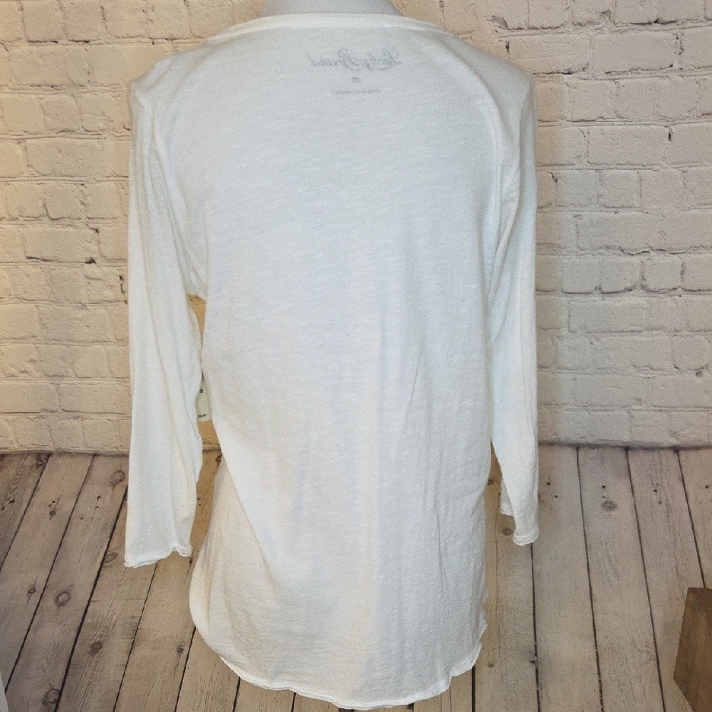 Lucky Brand White Elephant Print Long Sleeve Top - Picture 4 of 4
